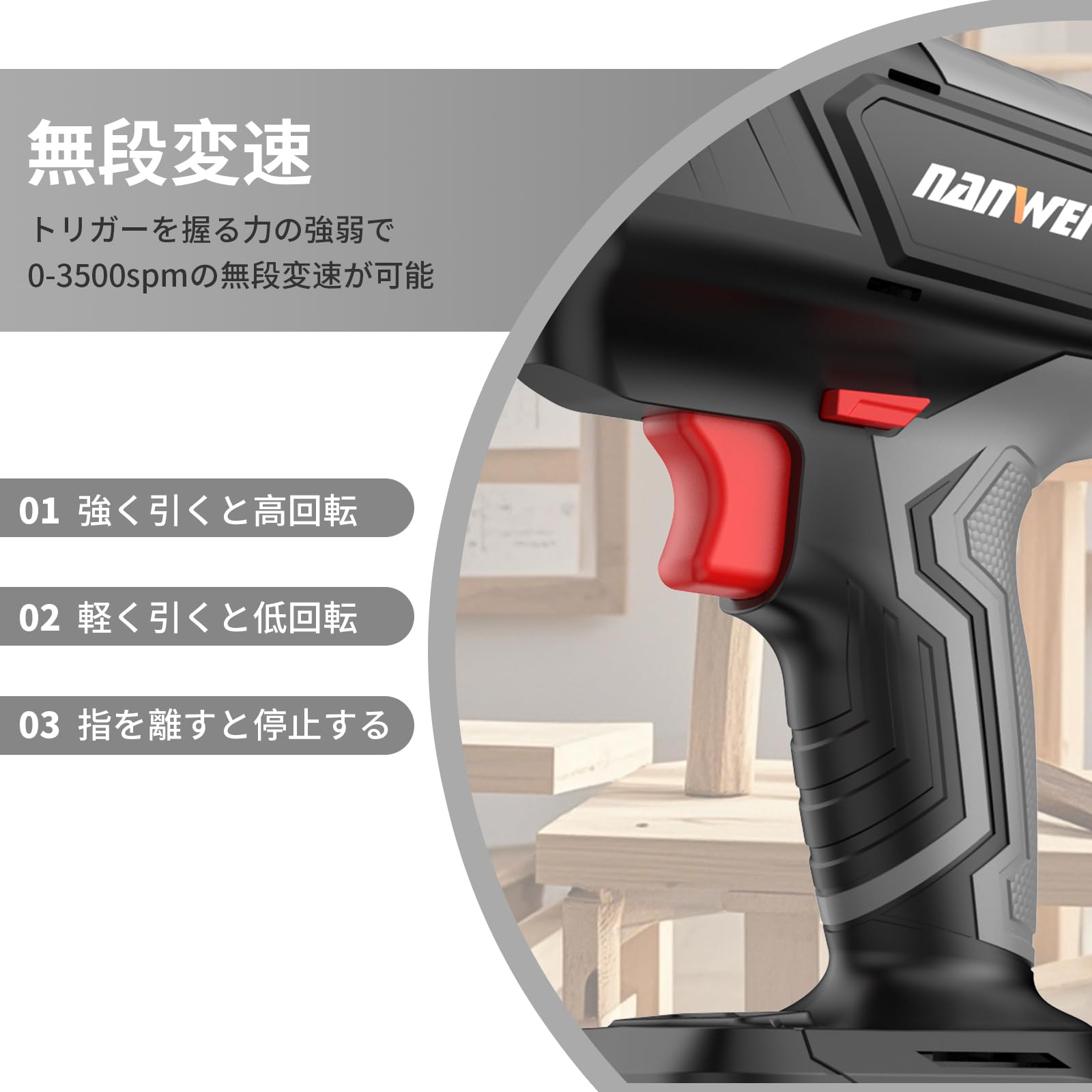 Amazon | NANWEI 充電式レシプロソー マキタ18Vバッテリー対応